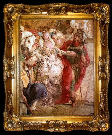 framed  Giovanni Battista Tiepolo The Meeting of Anthony and Cleopatra, ta009-2